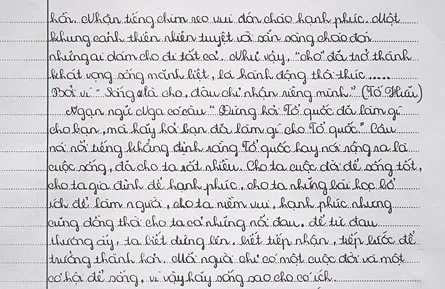 Bài làm của thí sinh Hồ Hồng Ngọc.