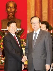 Chủ tịch nước Nguyễn Minh Triết tiếp cựu Thủ tướng Nhật Bản Yasuo Fukuda