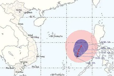 Áp thấp nhiệt đới giữa Biển Đông mạnh lên thành bão