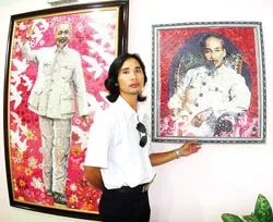 Thực hiện tranh về Bác bằng chất liệu độc đáo