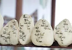 Thư pháp Kiều trên đá cuội