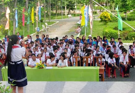 Khu lưu niệm Chủ tịch Tôn Đức Thắng (tại xã Mỹ Hòa Hưng, TP Long Xuyên, An Giang) là nơi các cháu thiếu nhi thường sinh hoạt vui chơi. Ảnh: ĐÌNH TUYỂN