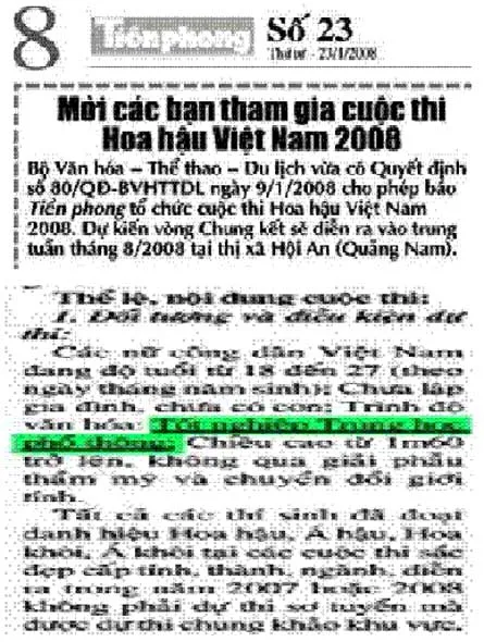 Quanh sự cố “Hoa hậu Việt Nam 2008”: Đừng chống chế, ngụy biện!