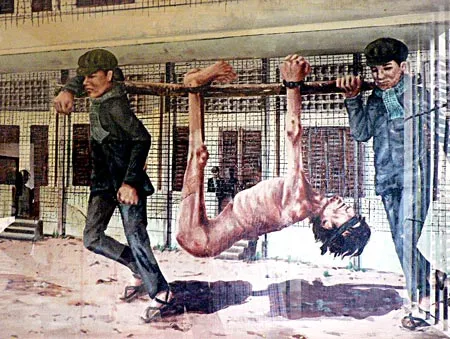 Lính Khmer Đỏ chuẩn bị giết 1 tù nhân.