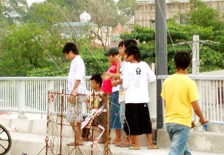 Nguy hiểm khi thả diều trên cầu