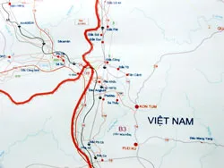 Sông Pô Cô chảy dọc biên giới Việt Nam - Campuchia.
