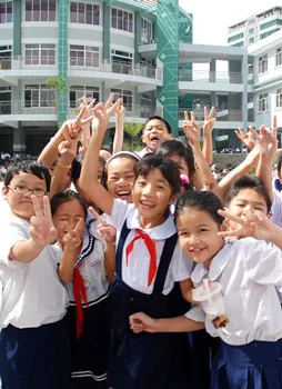 Theo đề án, học sinh tiểu học là đối tượng được miễn học phí (ảnh chụp tại Trường Tiểu học Nguyễn Văn Trỗi, quận 4, TPHCM). Ảnh: MAI HẢI