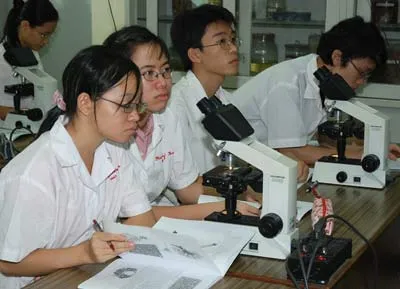 SV Trường ĐH Y Dược TPHCM trong giờ học về mô. Ảnh: MAI HẢI