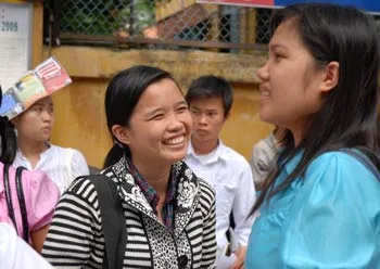 Niềm vui của thí sinh sau khi hoàn thành tốt 2 ngày thi.