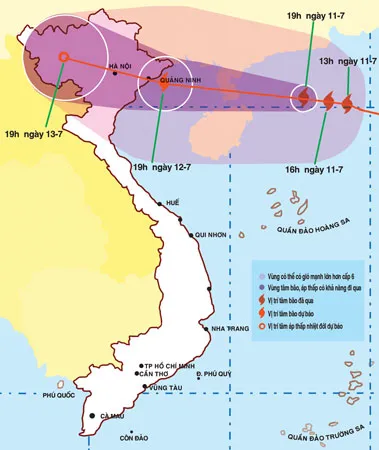 Bão số 4 đang vào vịnh Bắc bộ