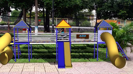 Cầu trượt – trò chơi ưa thích cho trẻ em sẽ được lắp đặt trong viên Âu Lạc