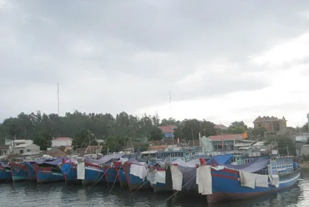 Các phương tiện đánh bắt của Quảng Ngãi neo trú tại cửa Sa kỳ. Ảnh: Hà Minh