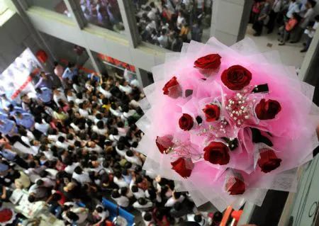 Quang cảnh một phòng đăng ký kết hôn tại tỉnh Giang Tô