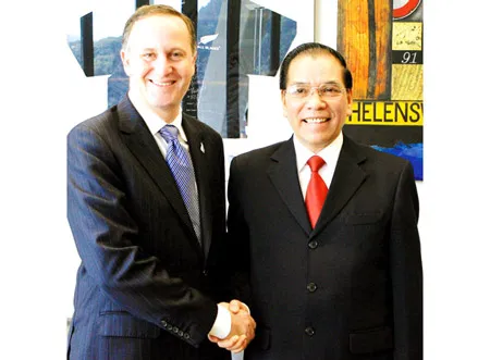 Tổng Bí thư Nông Đức Mạnh hội đàm với Thủ tướng New Zealand John Key