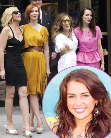 Miley Cyrus (ảnh nhỏ) sẽ cùng bốn nữ nhân vật chính khuấy động Sex and the City phần 2. Ảnh: GETTY IMAGES