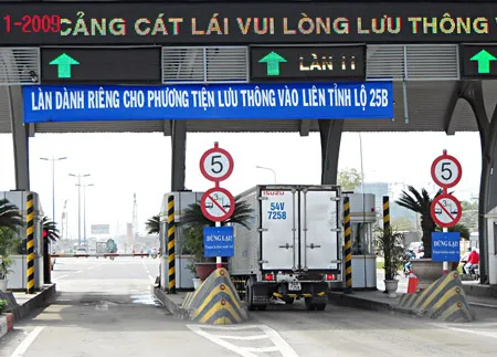 Trạm thu phí xa lộ Hà Nội, TPHCM: Không thu phí đối với các phương tiện lưu thông trên Liên tỉnh lộ 25B