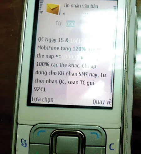 “Mập mờ” khuyến mãi nạp tiền bằng tin nhắn
