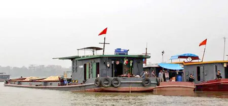 Hàng trăm tàu đang mắc cạn trên sông Hồng