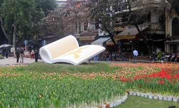 More than 30,000 tulips are presented in Hanoi flower festival.