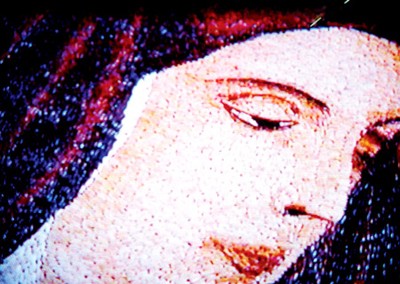 A rice painting created by local artisan Ho Nghia. (Photo: SGGP)