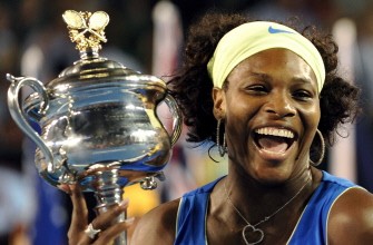 This file photo taken on January 31, 2009 shows Serena Wiliams of the US celebrating with the trophy after defeating Dinara Safina of Russia in their singles final match on day 13 of the Australian Open in Melbourne (AFP photo)