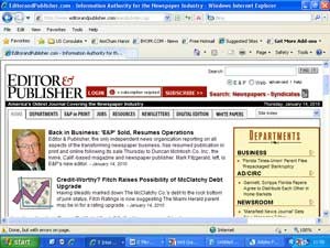 Online version of Editor & Publisher Magazine