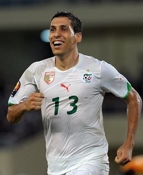 Algeria's Karim Matmour celebrates a goal against Ivory Coast at the Chiazi stadium in Cabinda during their quarter final match at the Africa Cup of Nations CAN 2010