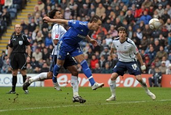John Terry (2nd R) during the FA Cup fourth round football match between Preston North End and Chelsea at Deepdale Stadium, Preston on January 23, 2010. AFP PHOTO