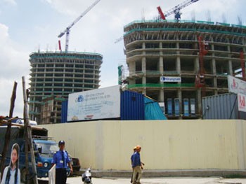 The construction site of the Keangnam Hanoi Landmark Tower(Photo: VNN)