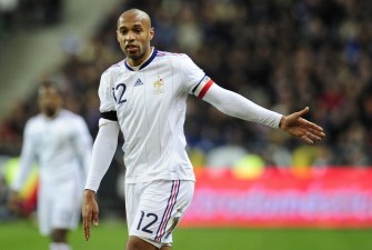 France's attacker Thierry Henry takes part in a friendly international football match against Spain at the stade de France in Paris on March 3, 2010. AFP PHOTO