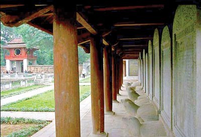 The doctoral steles at the Temple of Literature in Hanoi are recognized by UNESCO as world documentary heritage