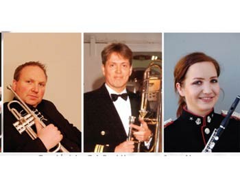 L-R: Trumpeter Tormod Asgard, trombone player Terje Grondahl, and flutist Synnove Li, all from Norway, will accompany the HBSO in a classical concert March 19 at the HCMC Opera House