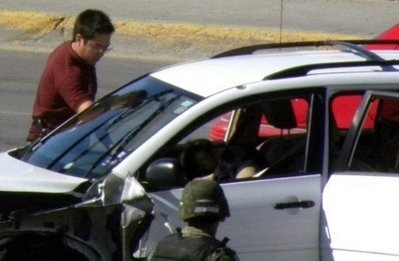 An official checks the scene where three US Consulate staffers were killed in Ciudad Juarez, Mexico, on March 13. AFP photo
