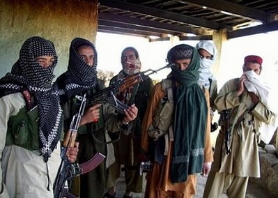 Armed Pakistani Taliban gather at a hideout in the semi-autonomous tribal district of Orakzai in 2009