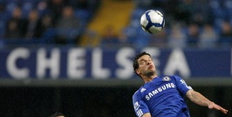 Chelsea's German midfielder Michael Ballack in action during the English Premier League football match between Chelsea and Aston Villa at Stamford Bridge in London on March 27, 2010. AFP PHOTO
