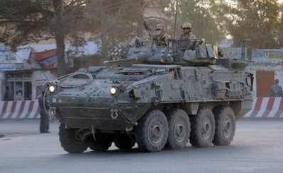 AFP file photo shows an armored NATO vehicle on patrol in Kandahar.