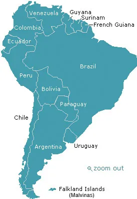 Vị trí quần đảo Malvinas.