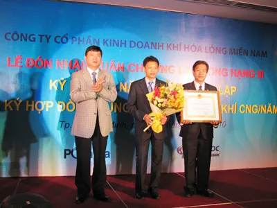 Công ty Cổ phần Khí hóa lỏng miền Nam đón nhận Huân chương Lao động hạng ba