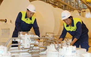 Sản xuất thiết bị phục vụ ngành hàng hải tại Nhà máy Odim (100% vốn của Na Uy). Ảnh: CAO THĂNG