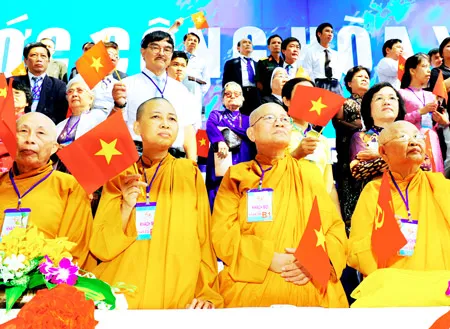 Các đại biểu Phật giáo tại lễ mít tinh.