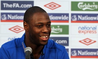 Ledley King speaks during a press conference at the Royal Bafokeng Sports Campus near Rustenburg on June 6, 2010. AFP photo