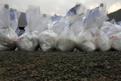 Photo illustration of bags of cocaine. Some two tonnes of cocaine with a street value of roughly a billion dollars (835 million euros) has been seized in Gambia, a British official confirmed Wednesday