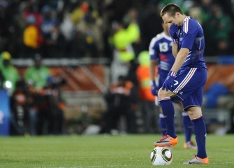 France's striker Franck Ribery reacts after their Group A first round 2010 World Cup football match. Mexico won 2-0. AFP