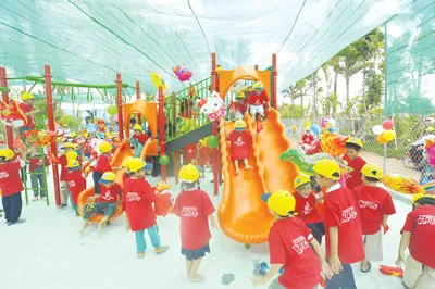 Khu vui chơi thiếu nhi đặt tại Khu Du lịch nghỉ dưỡng Forever Green Resort.