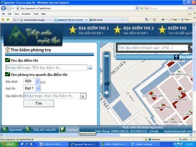 Hue students and lecturers design a website about street maps to help examinees to find lodgings, test facilities and public places