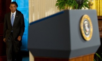 US President Barack Obama arrives to sign the Iran Sanctions Bill in the East Room of the White House in Washington, DC, July 1, 2010. AFP
