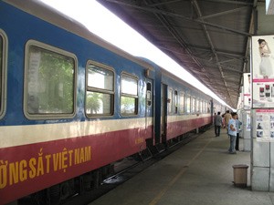 A North-South train at the Saigon Railway Station in Ho Chi Minh City. Railway is among priority areas for development cooperation among Japan and the five Mekong River Basin countries. (Photo: Minh Tuong)