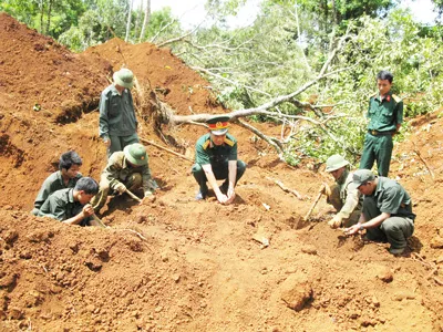 Đắc Nông: Quy tập nhiều hài cốt liệt sĩ trong trận đánh đồn Bu Prăng cách đây 45 năm