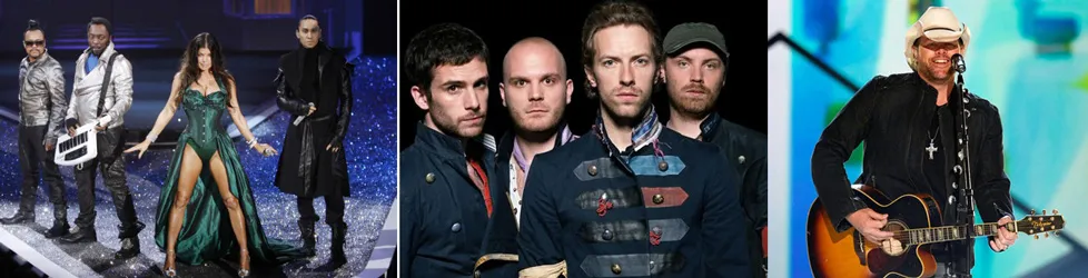 Ban nhạc Black Eyed Peas, Coldplay và nam ca sỹ đồng quê Toby Keith cùng xếp vị trí thứ 10