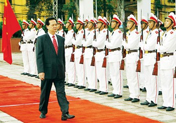 Prime Minister Nguyen Tan Dung at the 6th emulation congress for national security in Hanoi August 2
